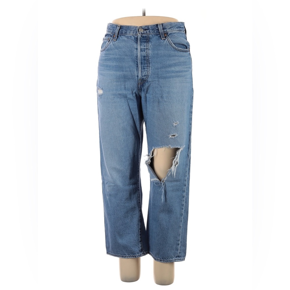 Levi's Light Blue Ribcage Straight Ankle Jeans